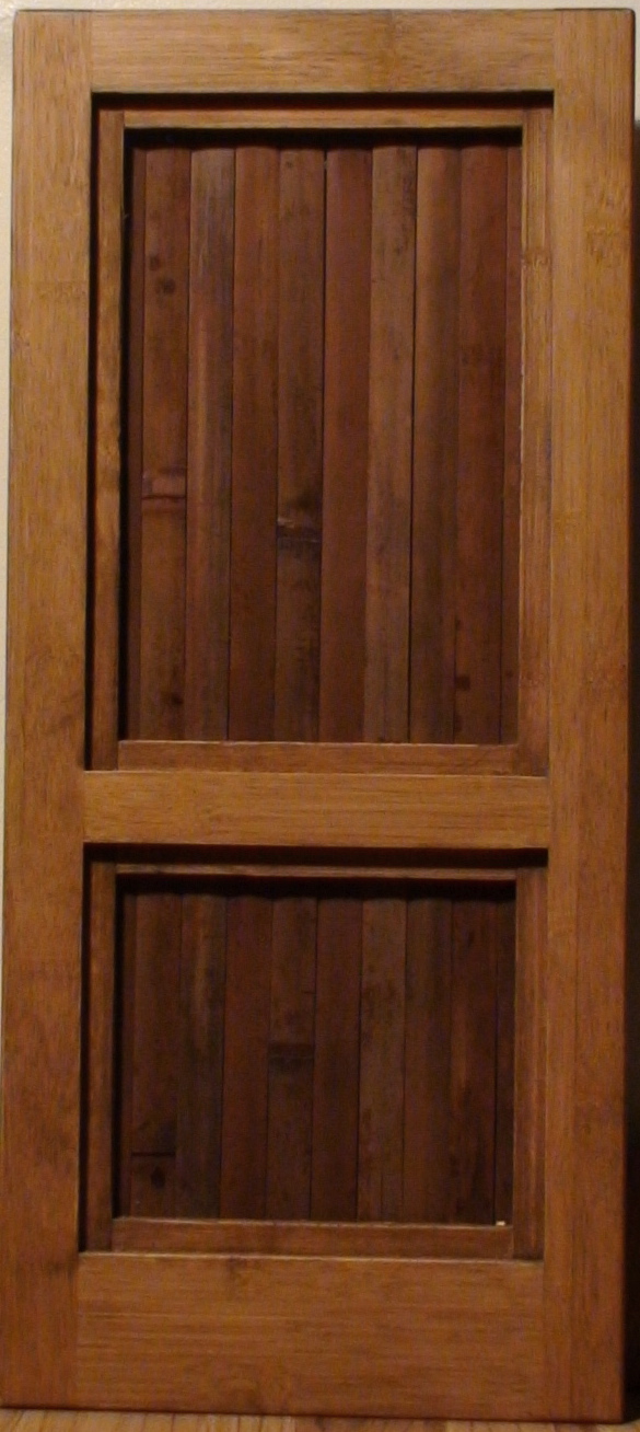 Rustic plank style bamboo door
