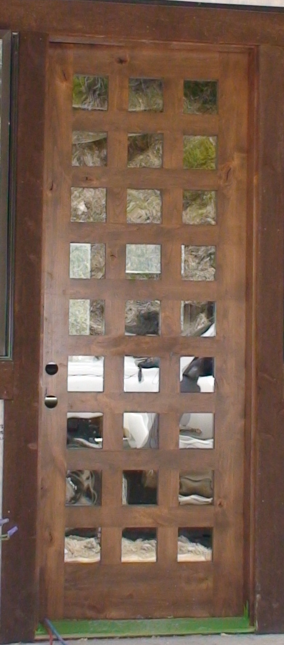 multiple light door, knotty alder