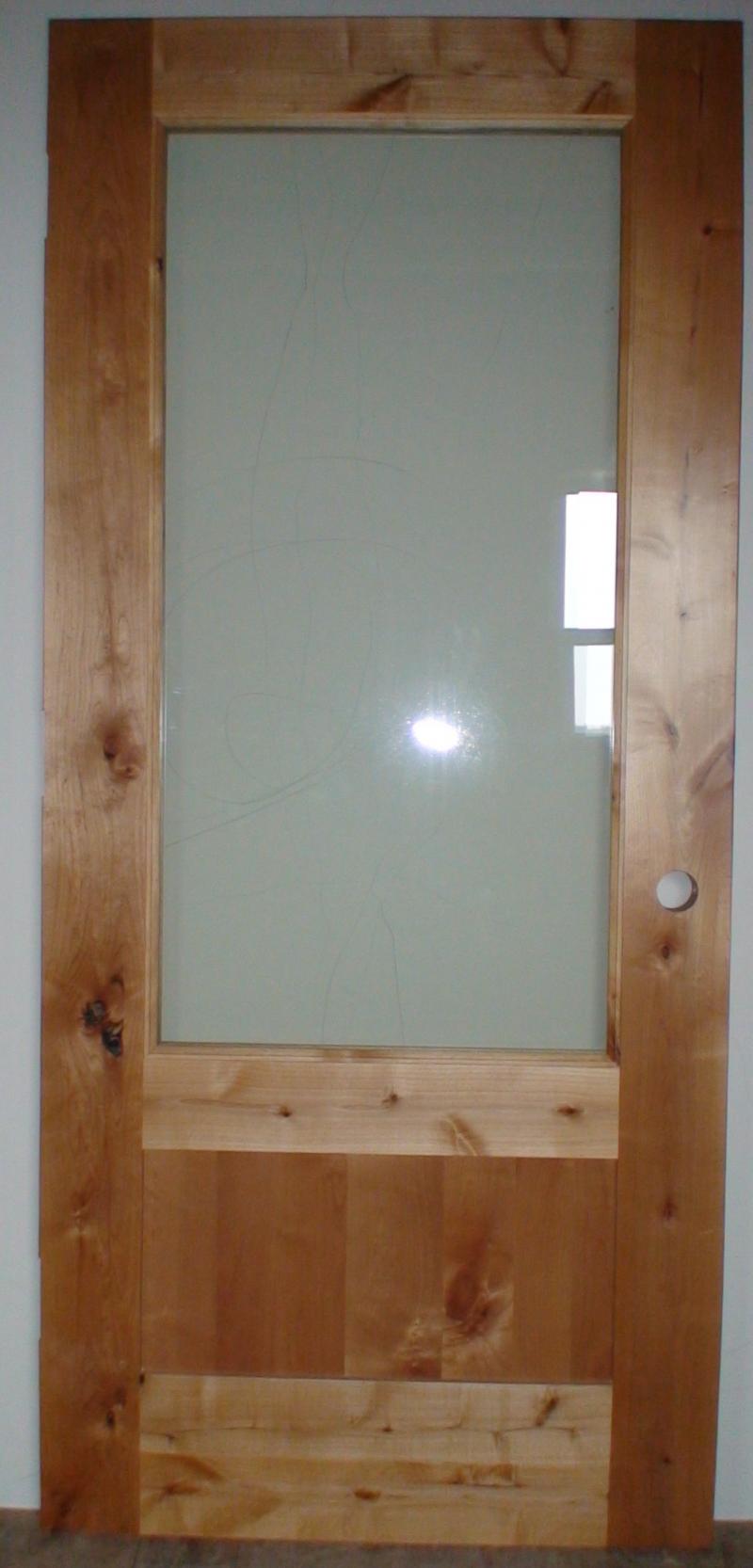 knotty alder 3/4 glass flat panels