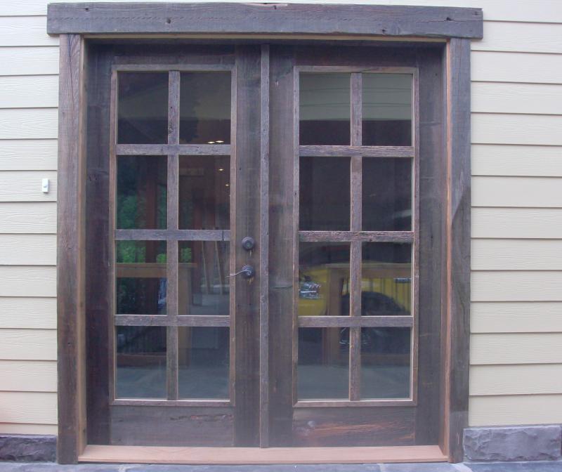 Natural grey barnwood 8 light french door